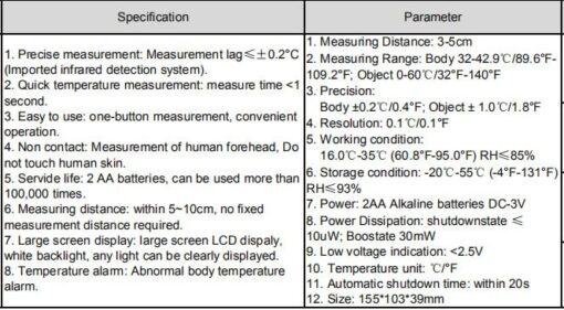 Thermometer Infrared - Non-Contact